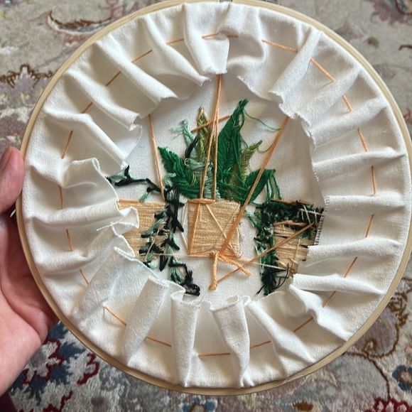 Embroidered Planter Foliage Motif - Picture 3 of 4